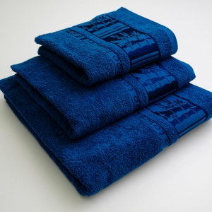 Набор махровых полотенец 3шт GM Textile 40х70см, 50х90см, 70х140см BambooN 450г/м2 (Синий)