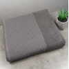 Банний рушник Вафельний Бордюр GM Textile 70х140см 500г/м2 (Сірий)