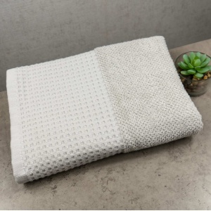 Рушник для обличчя та рук Вафельний Бордюр GM Textile 50х90см 450г/м2 (Попелястий)