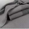 Банний рушник Вафельний Бордюр GM Textile 70х140см 500г/м2 (Сірий)