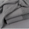 Банний рушник Вафельний Бордюр GM Textile 70х140см 500г/м2 (Сірий)
