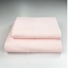 Комплект махрових рушників Вафельний Бордюр 2шт GM Textile 50х90см, 70х140см 500г/м2 (Світло-Рожевий)