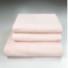 Комплект махрових рушників Вафельний Бордюр 3шт GM Textile 50х90см, 50х90см, 70х140см 500г/м2 (Світло-Рожевий)