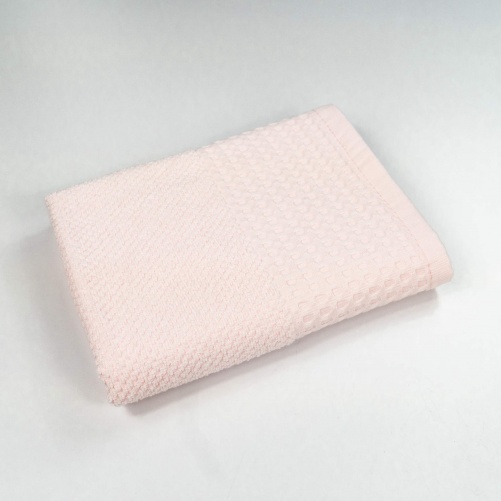 Рушник махровий Вафельний Бордюр GM Textile 40х70см 500г/м2 (Світло-Рожевий)
