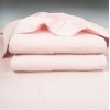 Комплект махрових рушників Вафельний Бордюр 2шт GM Textile 50х90см, 70х140см 500г/м2 (Світло-Рожевий)