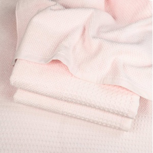 Рушник для обличчя та рук Вафельний Бордюр GM Textile 50х90см 500г/м2 (Світло-Рожевий)