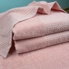 Банний рушник Вафельний Бордюр GM Textile 70х140см 500г/м2 (Рожевий)