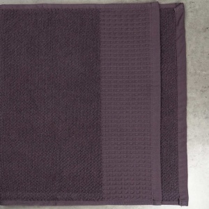 Комплект махрових рушників Вафельний Бордюр 2шт GM Textile 50х90см, 70х140см 500г/м2 (Темний Виноград)