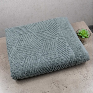 Махровий банний рушник Уельс GM Textile 70х140см 500г/м2 (Темно-М'ятний)