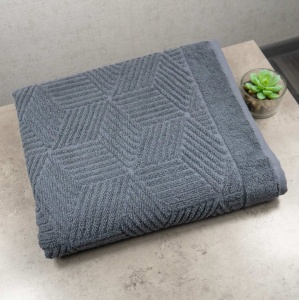 Махровий банний рушник Уельс GM Textile 70х140см 500г/м2 (Темно-Сірий)