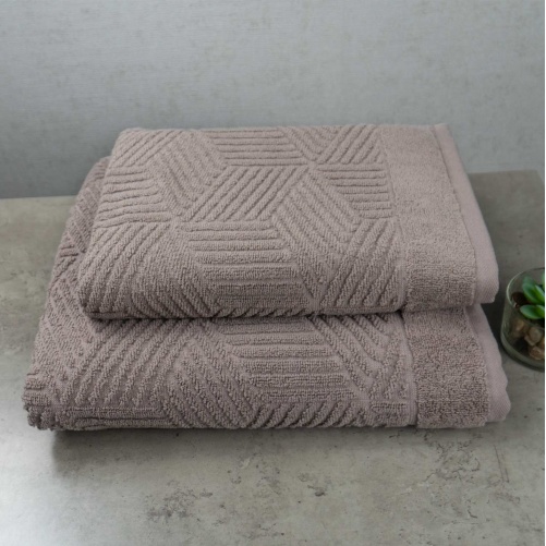 Комплект махрових рушників Уельс 2шт GM Textile 50х90см, 70х140см 500г/м2 (Шоколад)