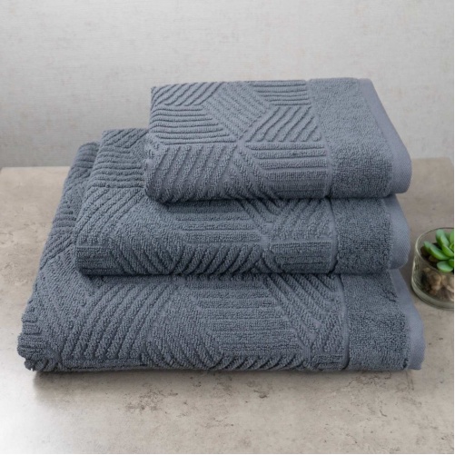 Комплект махрових рушників Уельс 3шт GM Textile 40х70см, 50х90см, 70х140см 500г/м2 (Темно-Сірий)