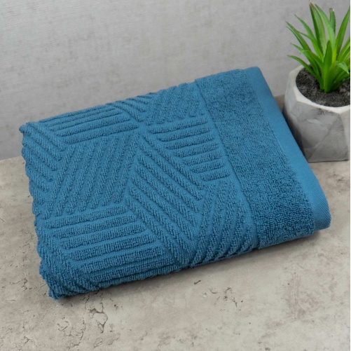 Рушник махровий Уельс GM Textile 40х70см 500г/м2 (Синій)