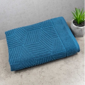 Махровий рушник для обличчя та рук Уельс GM Textile 50х90см 500г/м2 (Синій)