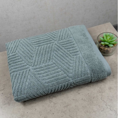 Махровий рушник для обличчя та рук Уельс GM Textile 50х90см 500г/м2 (Темно-М'ятний)