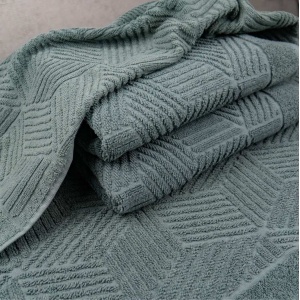 Махровий банний рушник Уельс GM Textile 70х140см 500г/м2 (Темно-М'ятний)