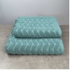 Комплект махрових рушників Жакардових Хвиля 2шт GM Textile 50х90см, 70х140см 500г/м2 (М'ята) Комплект махрових рушників Жакардових Хвиля 2шт GM Textile 50х90см, 70х140см 500г/м2 (М'ята)