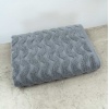 Махровий рушник для обличчя та рук Жакардовий Хвиля GM Textile 50х90см 500г/м2 (Сірий)