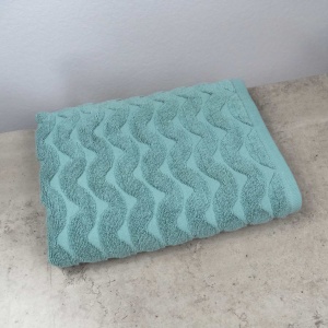 Махровий рушник для обличчя та рук Жакардовий Хвиля GM Textile 50х90см 500г/м2 (М'ята)