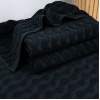 Махровий банний рушник Жакардовий Хвиля GM Textile 100х150см 500г/м2 (Чорний)