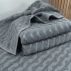 Махровое банное полотенце Жаккардовое Волна GM Textile 70х140см 500г/м2 (Серый)