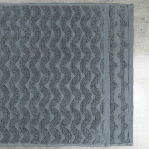Махровий банний рушник Жакардовий Хвиля GM Textile 70х140см 500г/м2 (Сірий)
