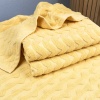 Махровое банное полотенце Жаккардовое Волна GM Textile 100х150см 500г/м2 (Желтый)