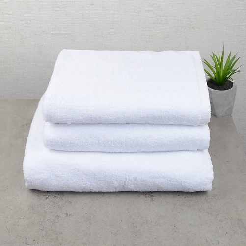 Набір готельних рушників 3шт GM Textile 50х90см, 50х90см, 70х140см 500г/м2 (Білий)
