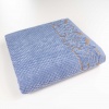 Комплект махрових рушників 3шт 40x70см, 50x90см, 70x140см Damask Преміум якості Жакардове з велюром (Синій)