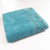 Комплект махрових рушників 3шт 40x70см, 50x90см, 70x140см Damask Преміум якості Жакардове з велюром (Смарагдовий)