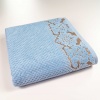 Комплект махрових рушників 3шт 40x70см, 50x90см, 70x140см Damask Преміум якості Жакардове з велюром (Світло-Синій)