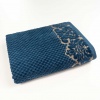Комплект махрових рушників 3шт 40x70см, 50x90см, 70x140см Damask Преміум якості Жакардове з велюром (Темно-Синій)