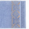 Комплект махрових рушників 3шт 40x70см, 50x90см, 70x140см Damask Преміум якості Жакардове з велюром (Синій)