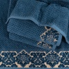 Комплект махрових рушників 3шт 40x70см, 50x90см, 70x140см Damask Преміум якості Жакардове з велюром (Темно-Синій)