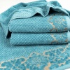 Комплект махрових рушників 3шт 40x70см, 50x90см, 70x140см Damask Преміум якості Жакардове з велюром (Смарагдовий)