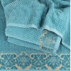 Комплект махрових рушників 3шт 40x70см, 50x90см, 70x140см Damask Преміум якості Жакардове з велюром (Смарагдовий)