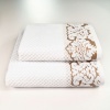 Набір махрових рушників 2шт 50x90см, 70x140см Damask Преміум якості Жакардове з велюром 550г/м2 (Білий)