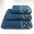 Комплект махрових рушників 3шт 40x70см, 50x90см, 70x140см Damask Преміум якості Жакардове з велюром (Темно-Синій)