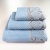 Комплект махрових рушників 3шт 40x70см, 50x90см, 70x140см Damask Преміум якості Жакардове з велюром (Світло-Синій)