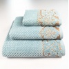 Комплект махрових рушників 3шт 40x70см, 50x90см, 70x140см Damask Преміум якості Жакардове з велюром (М'ятний)