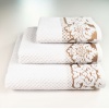 Комплект махрових рушників 3шт 40x70см, 50x90см, 70x140см Damask Преміум якості Жакардове з велюром (Білий)
