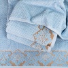 Комплект махрових рушників 3шт 40x70см, 50x90см, 70x140см Damask Преміум якості Жакардове з велюром (Світло-Синій)