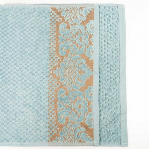 Банний махровий рушник 70x140см Damask Преміум якості Жакардовий з велюром 550г/м2 (М'ятний)