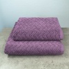 Набір махрових рушників Жакардових з велюром 2шт GM Textile 50x90см, 70x140см 550г/м2 (Темно-Фіолетовий)