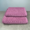 Набір махрових рушників Жакардових з велюром 2шт GM Textile 50x90см, 70x140см 550г/м2 (Фіолетовий)