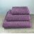 Набір махрових рушників Жакардових з велюром 3шт GM Textile 40x70см, 50x90см, 70x140см 550г/м2 (Темно-Фіолетовий)