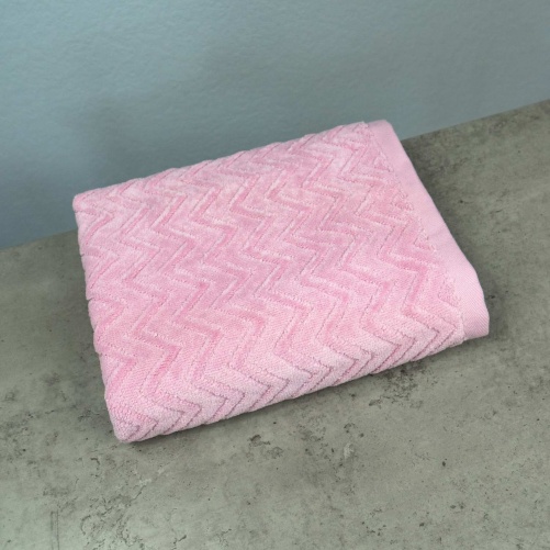 Рушник махровий для обличчя та рук GM Textile 40x70см Преміум якості Жакардовий з велюром 550г/м2 (Рожевий)
