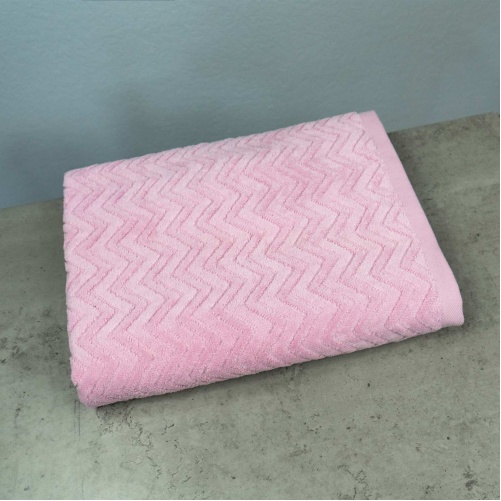 Рушник махровий GM Textile 50x90см Преміум якості Жакардовий з велюром 550г/м2 (Рожевий)