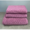 Набір махрових рушників Жакардових з велюром 3шт GM Textile 50x90см, 50x90см, 70x140см 550г/м2 (Фіолетовий)