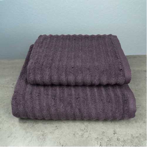 Набір махрових рушників Зеро Твіст 2шт GM Textile 50x90см, 70x140см 550г/м2 (Виноградний)